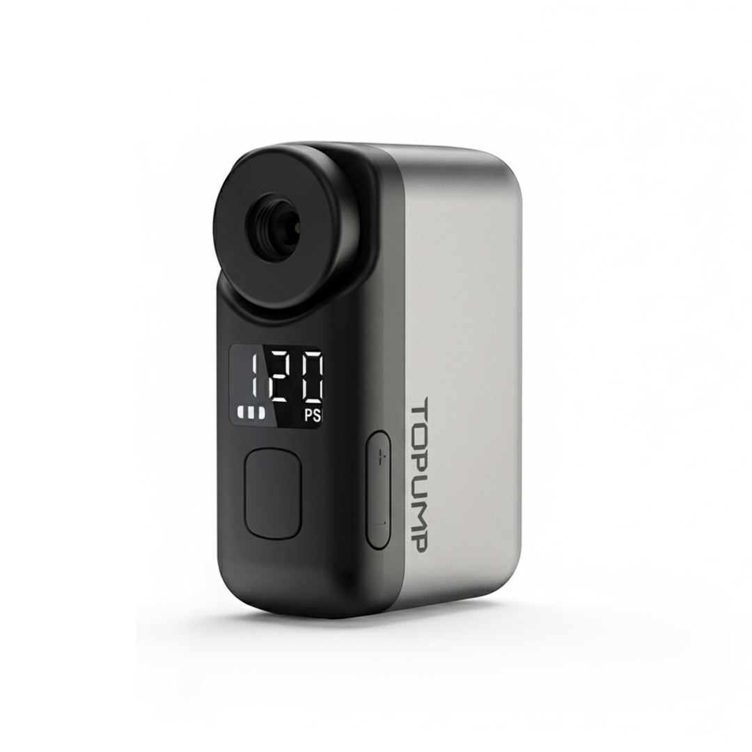 Premium elektronisk cykelpumpe med display modsat ventil