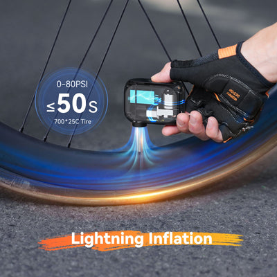 Premium elektronisk cykelpumpe med ventil-side display